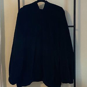 SHEIN Fuzzy Black Super Soft Hoodie with Ears